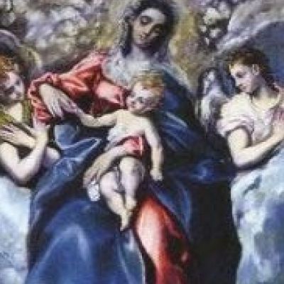 La Virgen con el Niño y las santas Martina e Inés (fragmento superior, copia)